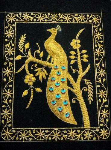 Handmade Pure Woolen Carpet - Black Silk Velvet Finish, Geometrical Design for Luxurious Home Decor
