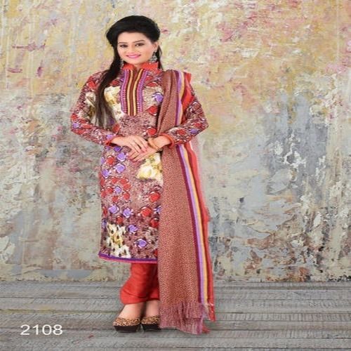 Full Sleeve Red Coloured Designer Ladies Salwar Suit With Dupatta