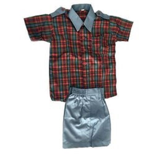 Cotton Blue, White And Gray Boys Modern School Uniform For School Students