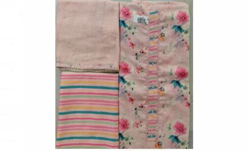 Light Pink Washable Floral Printed Linen Fabric Used To Make Suits