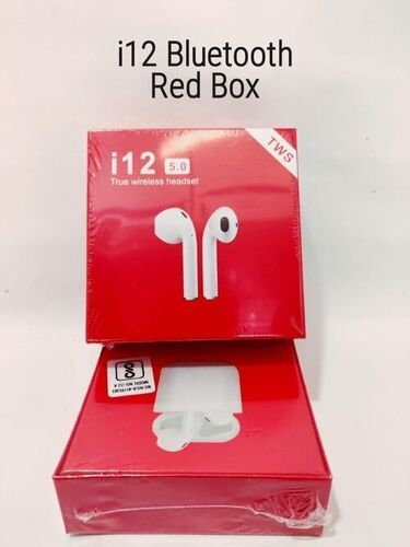 Long Battery Backup High Sound White Wireless Earbuds With Mic And Charging Box Display Color: Color