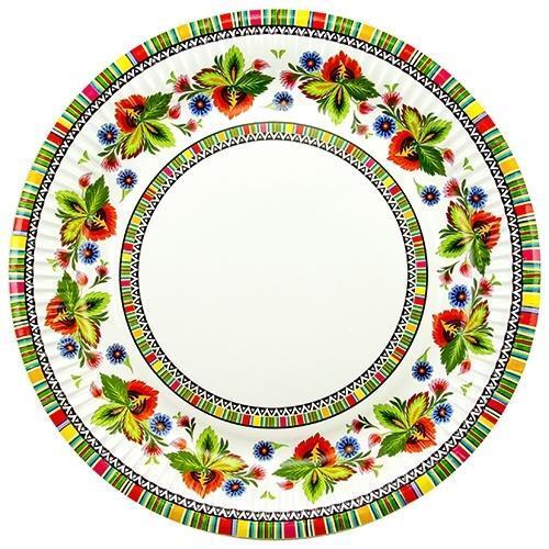 Round Shape And Printed Disposable Paper Plates And 2 Mm Thickness