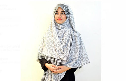 Indian White And Black Color, Women Printed Cotton Dupatta For Women