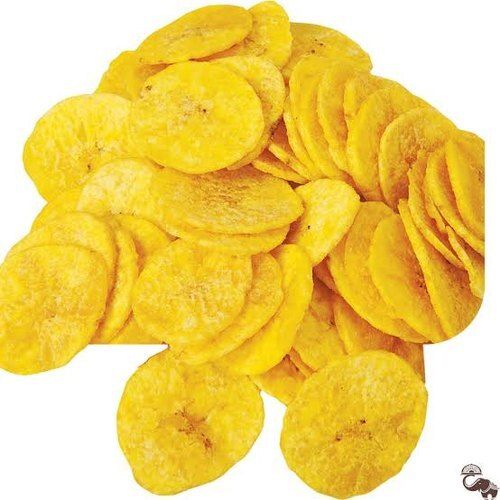 Hygienically Packed Fried Crispy Round Shape Yellow Banana Chips