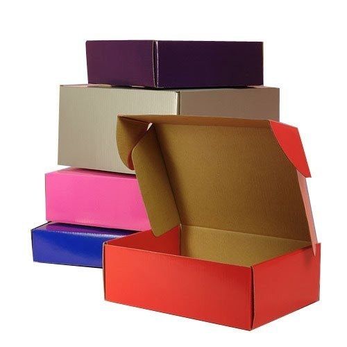 Multi Color Corrugated Plain Matt Finish Rectangular Packaging Paper Box