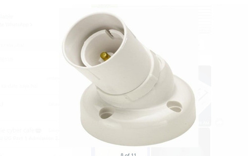 Plastic Electrical Bulb Holder - Plastic, 3 Inch, White Color, 220V Input Voltage | Durable, Lightweight, Insulation Layer for Enhanced Safety