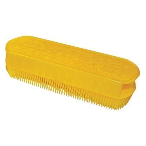 Yellow Color Soft Bristles Rectangular Plastic Cloth Brush For Removes Stain Dirt 