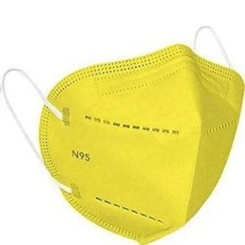 Yellow Non Woven And Comfortable 5 Layers Reusable N95 Face Mask With Elastic Ear Loop