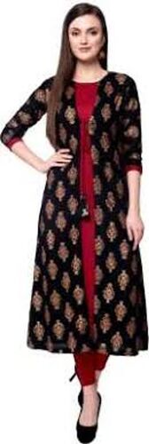 ग्रे डेली वियर और महिलाओं के लिए 100% शुद्ध कॉटन आरामदायक कुर्ती