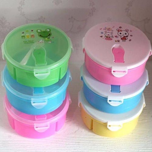 Round Leak Proof And Light Weight Multi Color Food Grade Plastic Tiffin Boxes