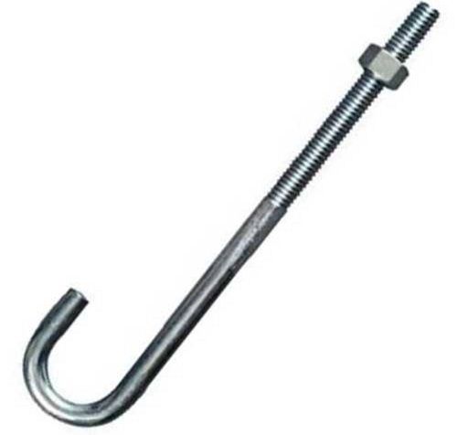 Rust Resistant And Silver Polished Mild Steel J Bolt For Industrial Applications  Diameter: 7 Inch (In)