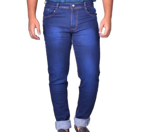 Washable Slim Stretchable Comfort Blue Denim Men'S Cotton Jeans