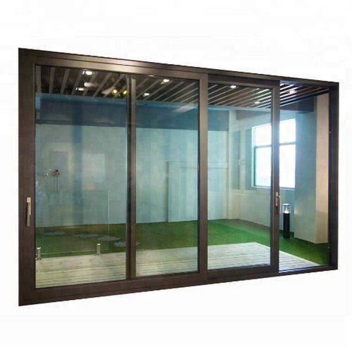 Brown Weather And Scratch Resistant Plain Stainless Steel Aluminum Sliding Door For Home