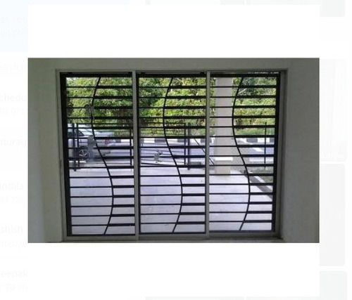 White Painted Primer Finished Mild Steel Window Grill Without Glass For Homes And Offices  Size: As Per Requirment