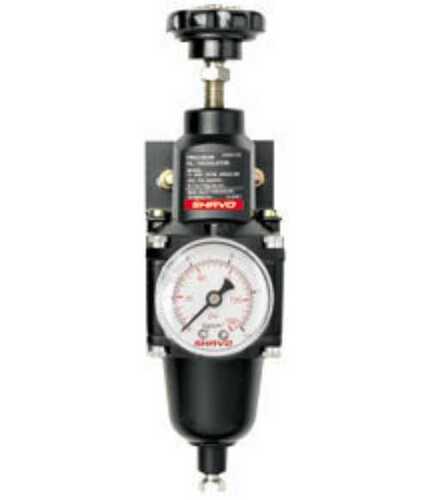 Round Air Filter Regulator In Black Color And Aluminium Body Material