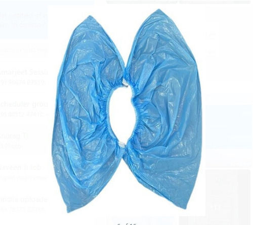 Pu Blue Color Plastic Disposable Shoe Cover, Standard Size For Hospitals 