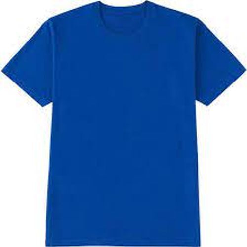 Men'S Plain Blue Round Neck Short Sleeves Casual Wear T-Shirts