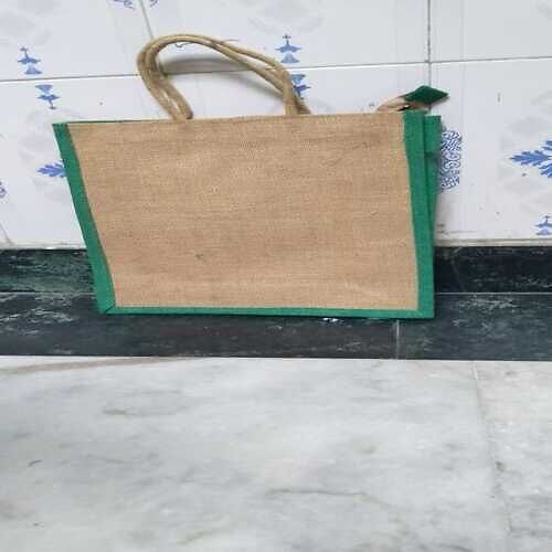 Plain Design Jute Carry Bag With Eco Friendly And Button Enclosure