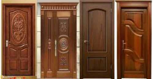 Brown Wooden Doors, Moisture-Proof And Polished Surface, 7 To 8 Feet Height