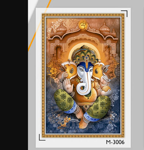 Multi Color Ganesh Ji Picture Tiles, Size 12X18 Inches With 4Mm Thickness, Ceramic Materials