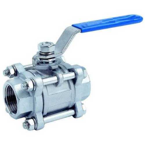 Industrial Ball Valve In Mild Steel Body Material And Grey Silver Color