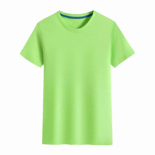 Light Green Plain Round Neck Half Sleeve Cotton 100% Pure T Shirts For Mens