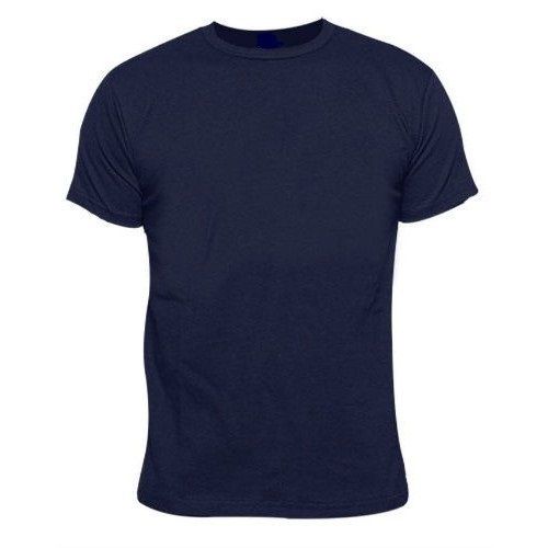 Plain Cotton Navy Blue Round Neck Half Sleeve Casual And Regular Wear T Shirts For Mens