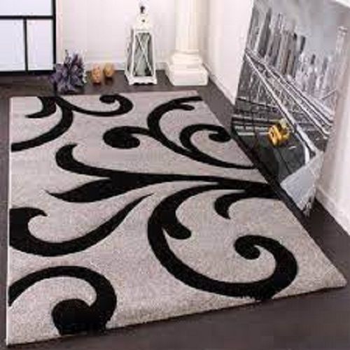 Smooth Finishing Rectangular Handloom Designer Look Carpet For Home And Offices Easy To Clean