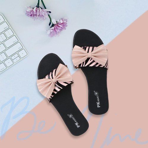 Balck Black Color Stylish And Comfortable Non Slip Flip Flop Flat Ladies Sandal