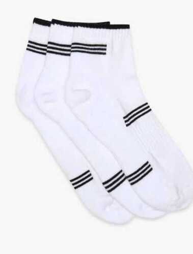 Cotton Socks, Machine Made And Stretchable, White And Black Color Age Group: All Ages