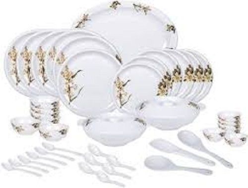 White Colour Crack Resistant And Lightweight Beautiful Floral Print Dinnerware Sets For Home