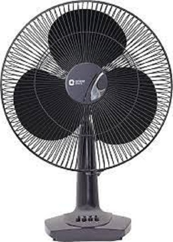 Electric Table Fan - Plastic Blade, 6 Feet Cord Length, White Color | 3-Speed Settings, Oscillation Feature, Lightweight Design, Ideal for Home or Office Use
