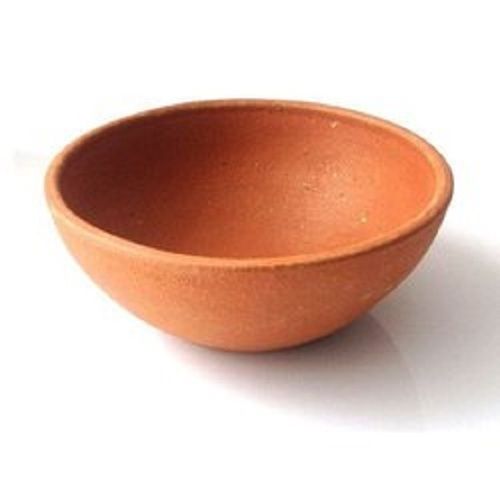 Light Weight Disposable And Eco Friendly Reddish Brown Clay Linear Bowl With 500 Ml