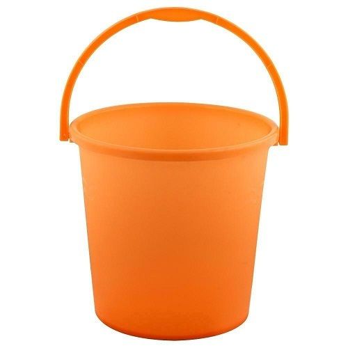 Orange Color Lightweight And Strong Plastic Plain Bucket For Home Use