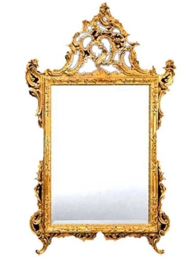 Brass Polished Rectangular Golden Frame Bathroom Wall Mirror For Home And Hotel