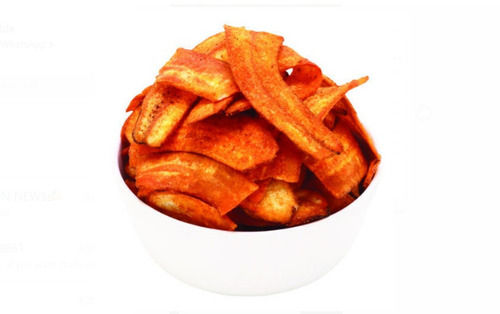 Red Masala Banana Chips Spicy And Salty Flavor, 3 Months Shelf Life  Packaging: Bag