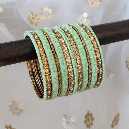 Sturdy Design Dust Resistance And Skin Friendly Green Glass Bangles For Ladies Grade: Industrial