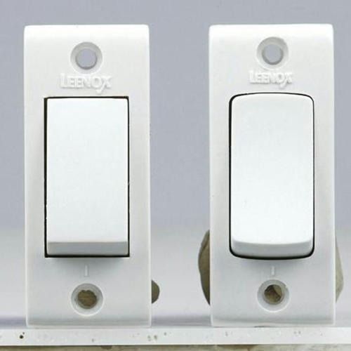 3.X1.5 Inch Size Plastic Body White Rectangular Shaped 2 Electrical White Switch Max. Current: 220 Volt (V)