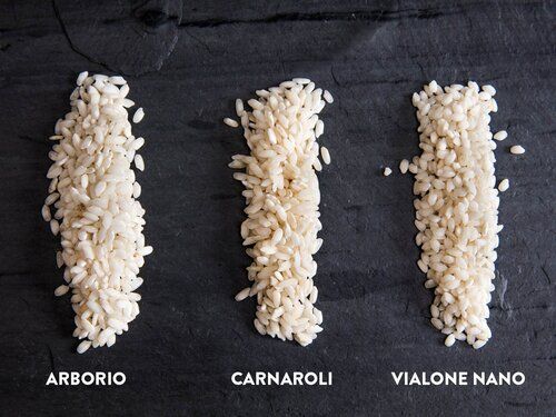 White Arborio Carnaroli And Vialone Nano Short Grain Rice