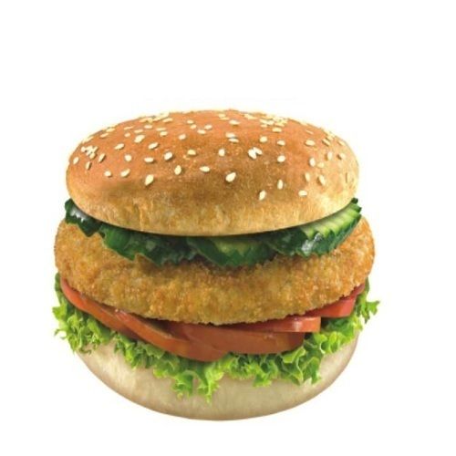 Brown Round Shape Healthy Yummy Tasty Delicious High In Fiber And Vitamins Chicken Burger