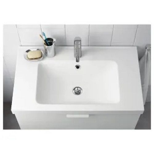 Deck Mounted Ceramic Body White Color Luxury Wash Basin For Bathroom Fittings  Size: 83X49X6 Cm