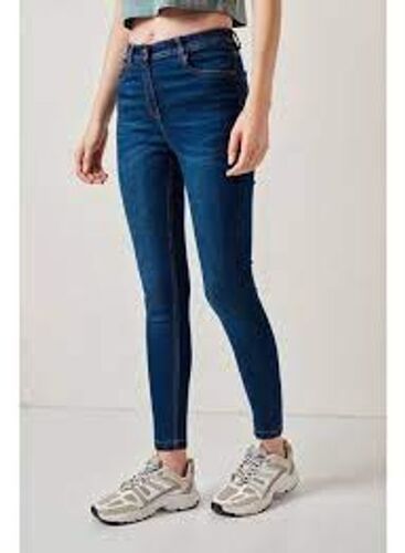 Girls Comfortable Skin Friendly Casual Wear Regular Fit Blue Denim Jeans