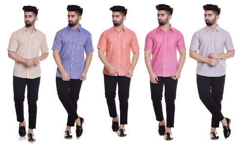 Plain Half Sleeves Mens Shirt