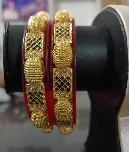 Kunjika Fancy Ethnic And Western Style Gold Plated Plastic Bangles