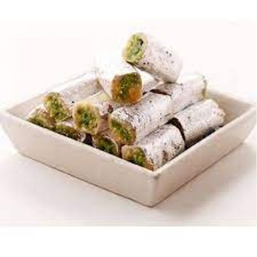 Sweet Traditional Vegetarian Filled With Crushed Pista And Bursting With Flavor Testy Kaju Roll 