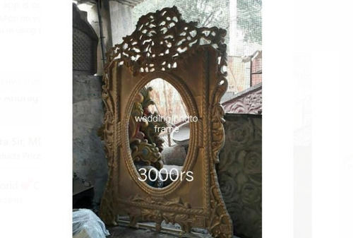 Wooden Material Carving Designer Wedding Brown Photo Frame 