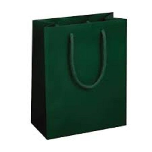 Durable And Long Lasting Comfortable Dark Green Color Paper Carry Bag Max Load: 20  Kilograms (Kg)