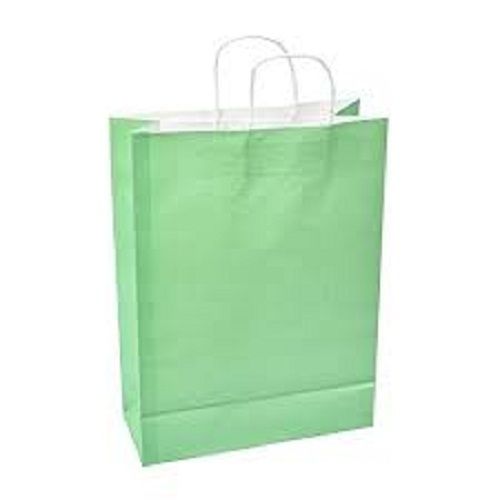 Durable And Long Lasting Comfortable Mint Green Color Paper Carry Bag