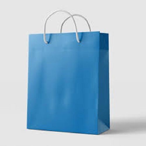 Durable And Long Lasting Comfortable Sky Blue Color Paper Carry Bag