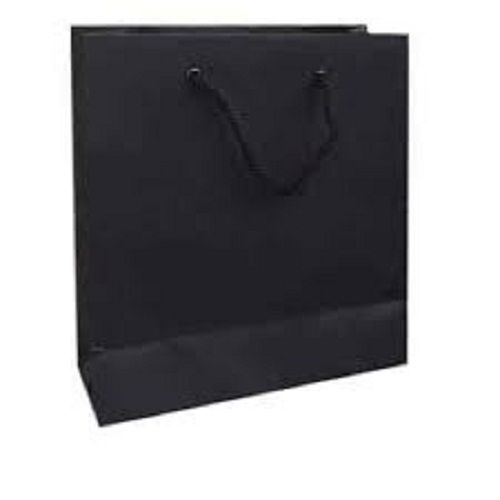 Durable Long Lasting And Comfortable Black Color Paper Carry Bag